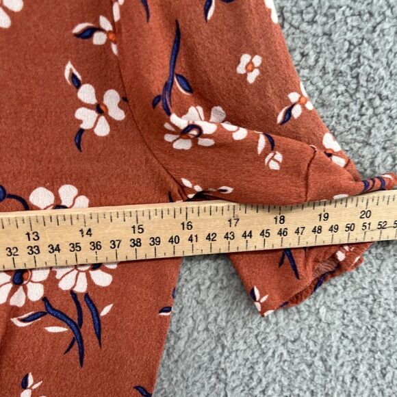 Black Swan Floral Dress Mini V-Neck Ruffle Short Sleeve Size Small womens - Picture 6 of 12